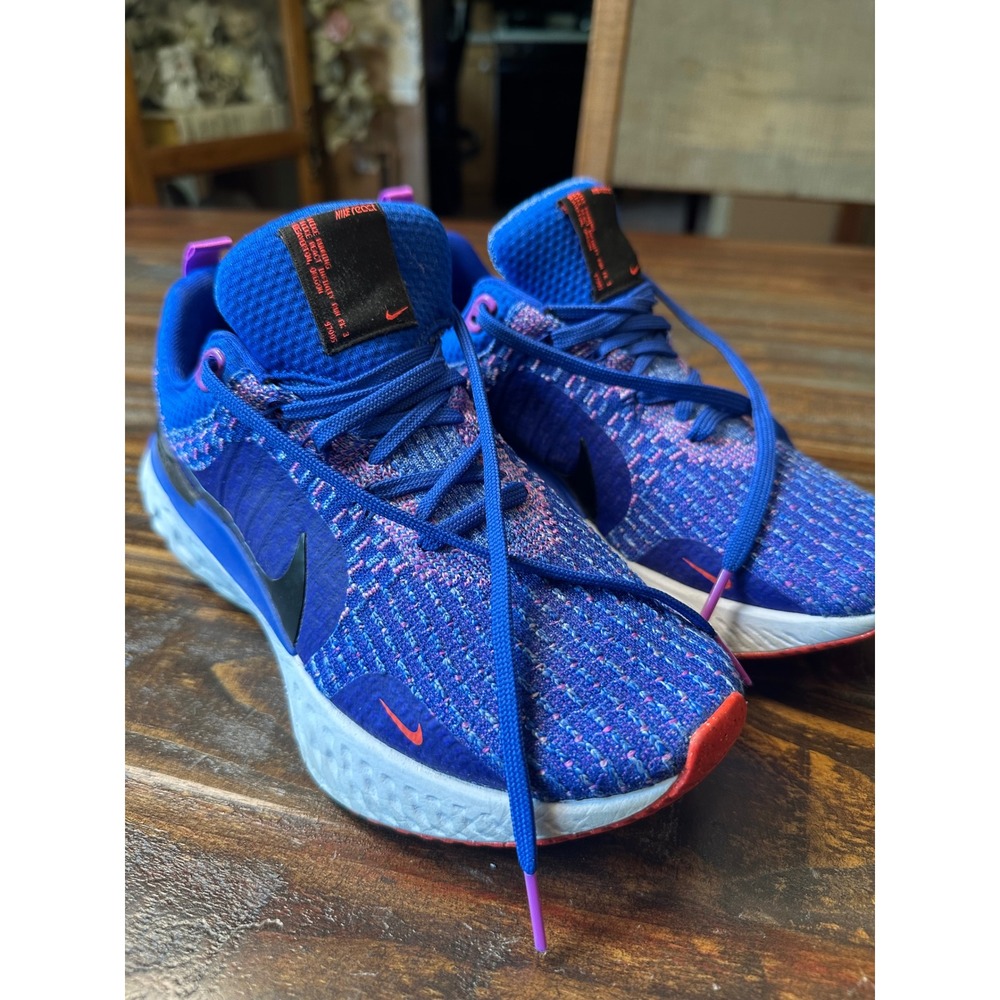 Nike React Infinity Run Flyknit 3 Womens Racer Blue Pink DZ3016-400 Size 8